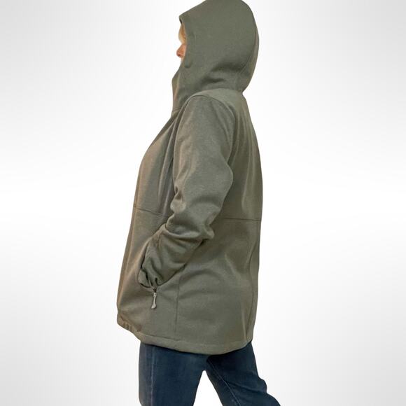 The North Face Apex Risor Hooded Jacket Women’s M WindWall Fleece Gray - Picture 3 of 9